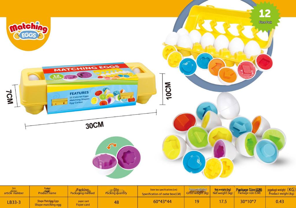 50 Style Matching Smart Eggs: Educational Toys for Early Childhood Cognitive Development