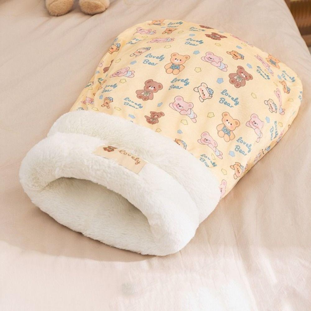 Thickened Cat Sleeping Bag Warm Pet Pocket Quilt Bed Cute Pet Cozy Cave  for Kitten Puppy