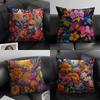 Stunning Colorful Floral Pillow Case Pattern Printed Pillowcase For Living Room Sofa Cushion Cover  Bedroom Decor