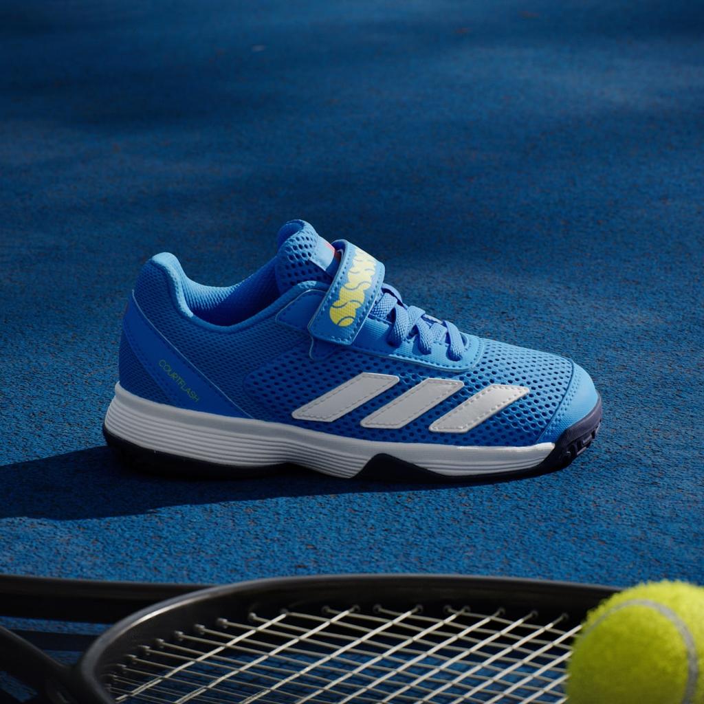 adidas Courtflash Hook-and-Loop Tennis Shoes Kids KK3864 Kids' Performance Sports Shoes Lucid Ray Blue / Cloud White / Dark Blue