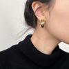 2024 New Europe Style Geometric Metal Tiger Eye Stone Earrings For Women Personality Drop Earrings Jewelry Gift