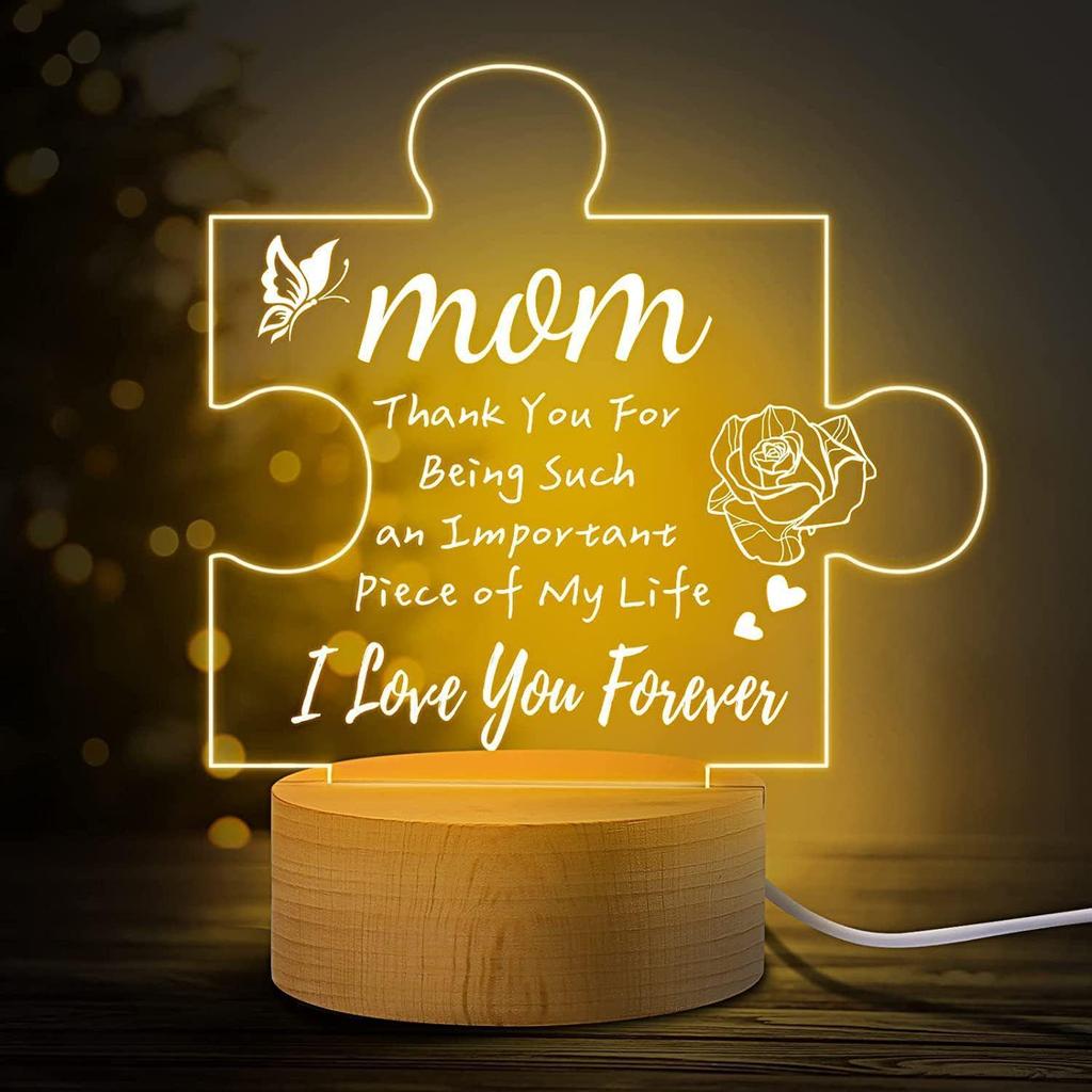 Love-Shaped 3D Acrylic Night Light Puzzle for Holiday Greetings