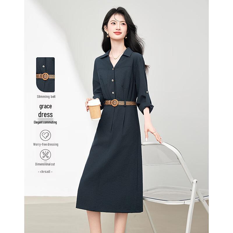 2026 Spring Petite Belted A-Line Dress