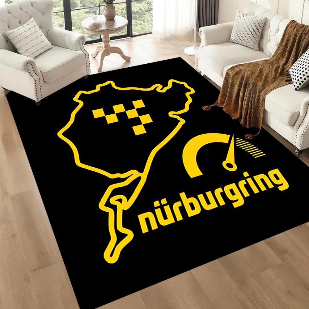 Nürburgring Rennstrecke Quadratische Teppiche sind eine großartige Wahl für Wohnzimmer, Schlafzimmer, Heimdekoration und als Geschenke.