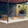 6 Piece Garden Lounge Set with Grey Cushions Pine Wood