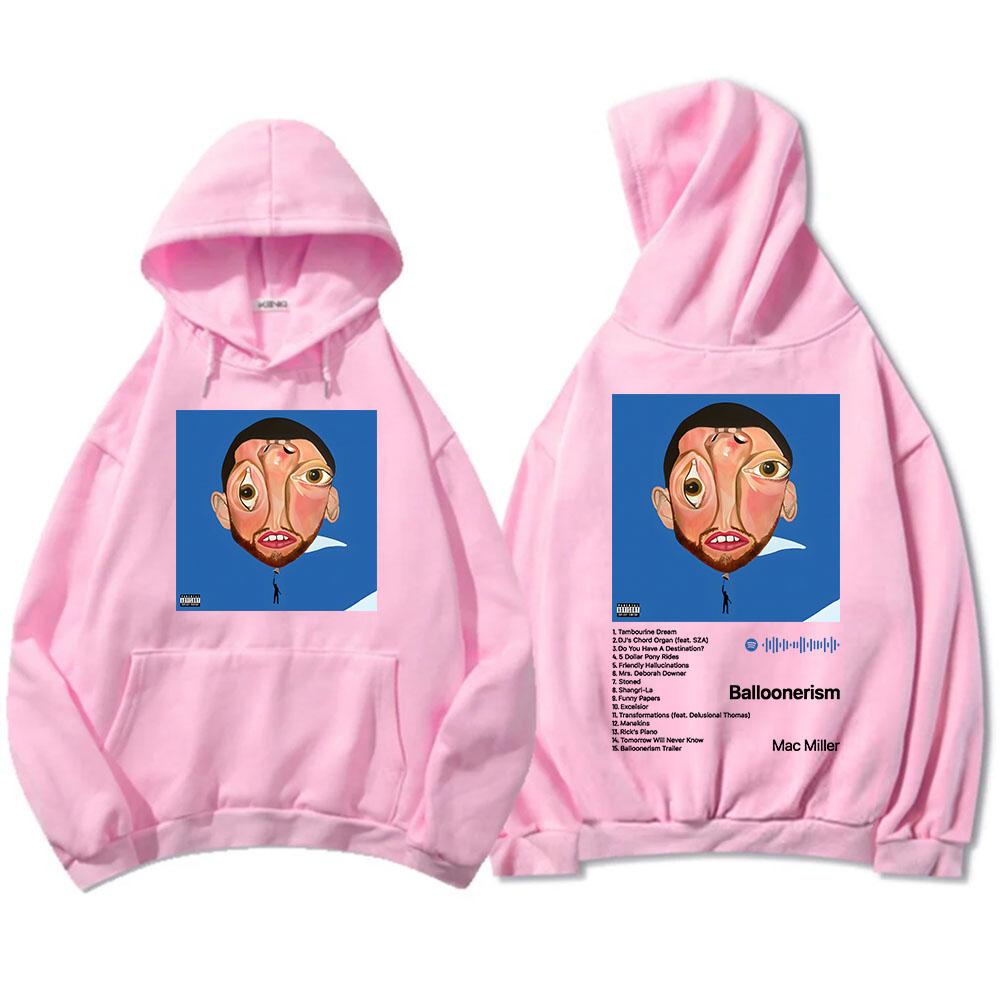 Macc Miller Balloonerism Album 2025 Hoodies Lustiger Cartoon-Grafikdruck Sweatshirt für Herren/Damen Langarm-Kapuzenpullover