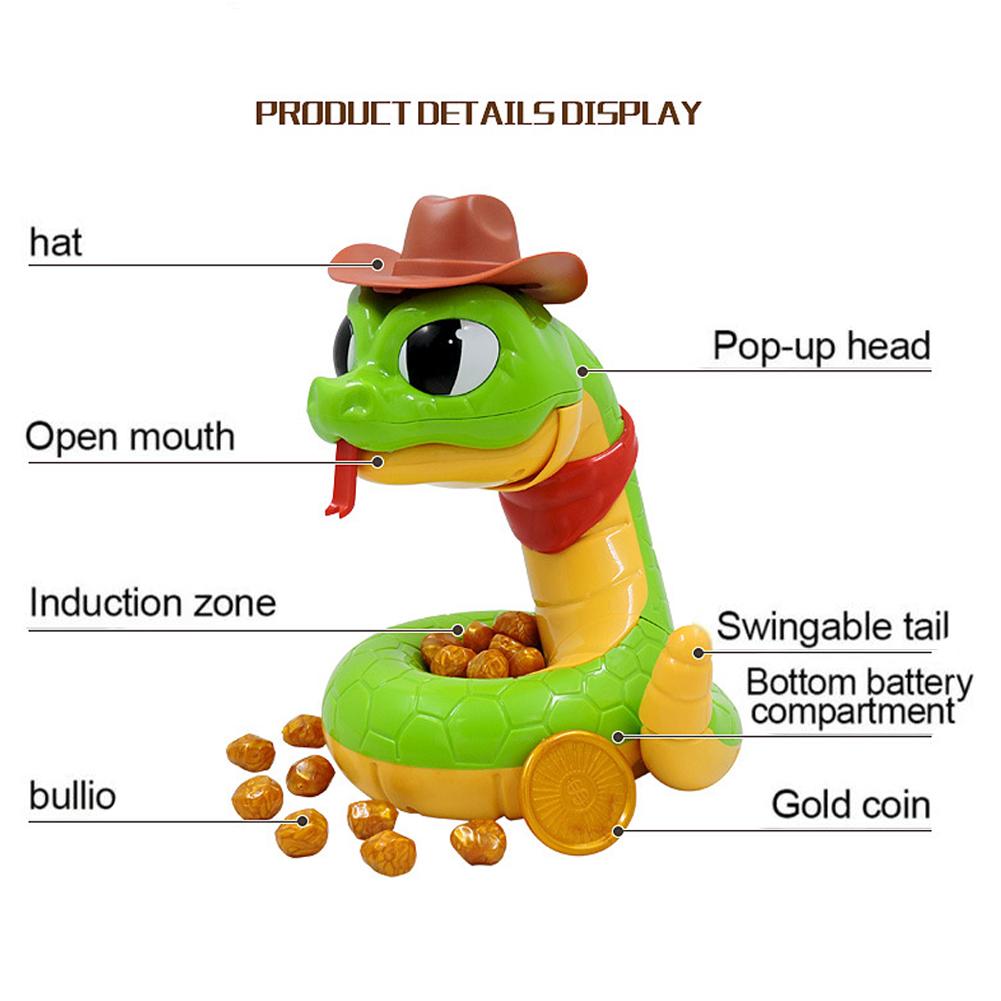 Electric Scary Rattlesnake Trick Toy Funny Desktop Multiplayer Interactive Toy Party Game Biting Hand Rattlesnake Antistress Toy