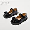 New Girls Black Leather Shoes Children's Wedding Patent Leather Princess Kids Student School Shoe Flat Fashion Shoe