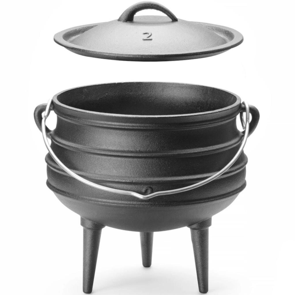 Marmite en fonte, marmite de chasse, pour le feu de camp, pour soupes et ragoûts, diamètre 245 x 280 mm, 6 l
