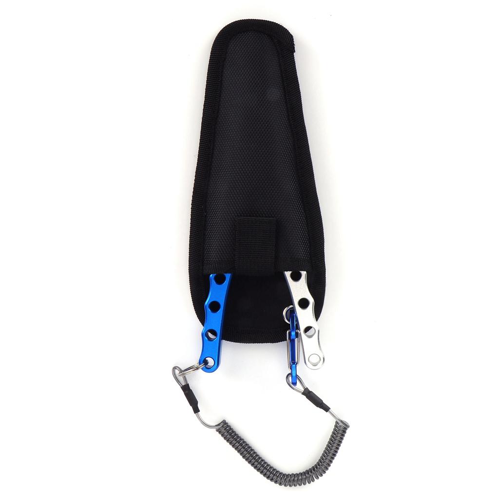 Fishing Lure Pliers Tongs Multifunction Aluminum Alloy Hook Remover Tool Equipment(Blue Silver )