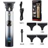 LCD Display Oil Head Hair Clipper Lithium Battery Silent Rechargeable Carving Head Washable Electric Pusher