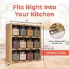 Bamboo Wood 12 Compartment Spice Rack Organizer For Kitchen Multi-Tier Storage Shelf With Jars