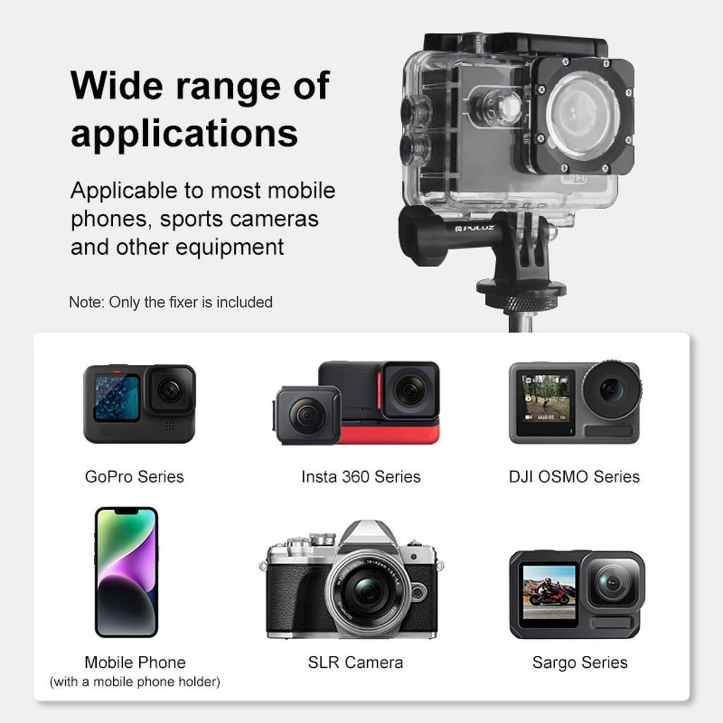 Camera Mounts Clamp Mount Bicycle Handlebar Adapter Mount Aluminum Alloy 1.5kg Load Capacity with Dual 360 degrees