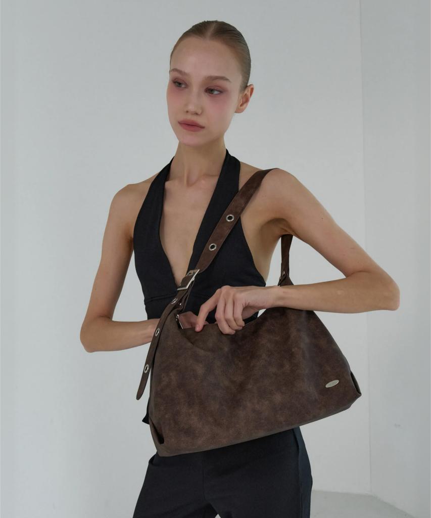 Gocce Dave Eyelet Hobo Bag_Dark Brown Gn301K