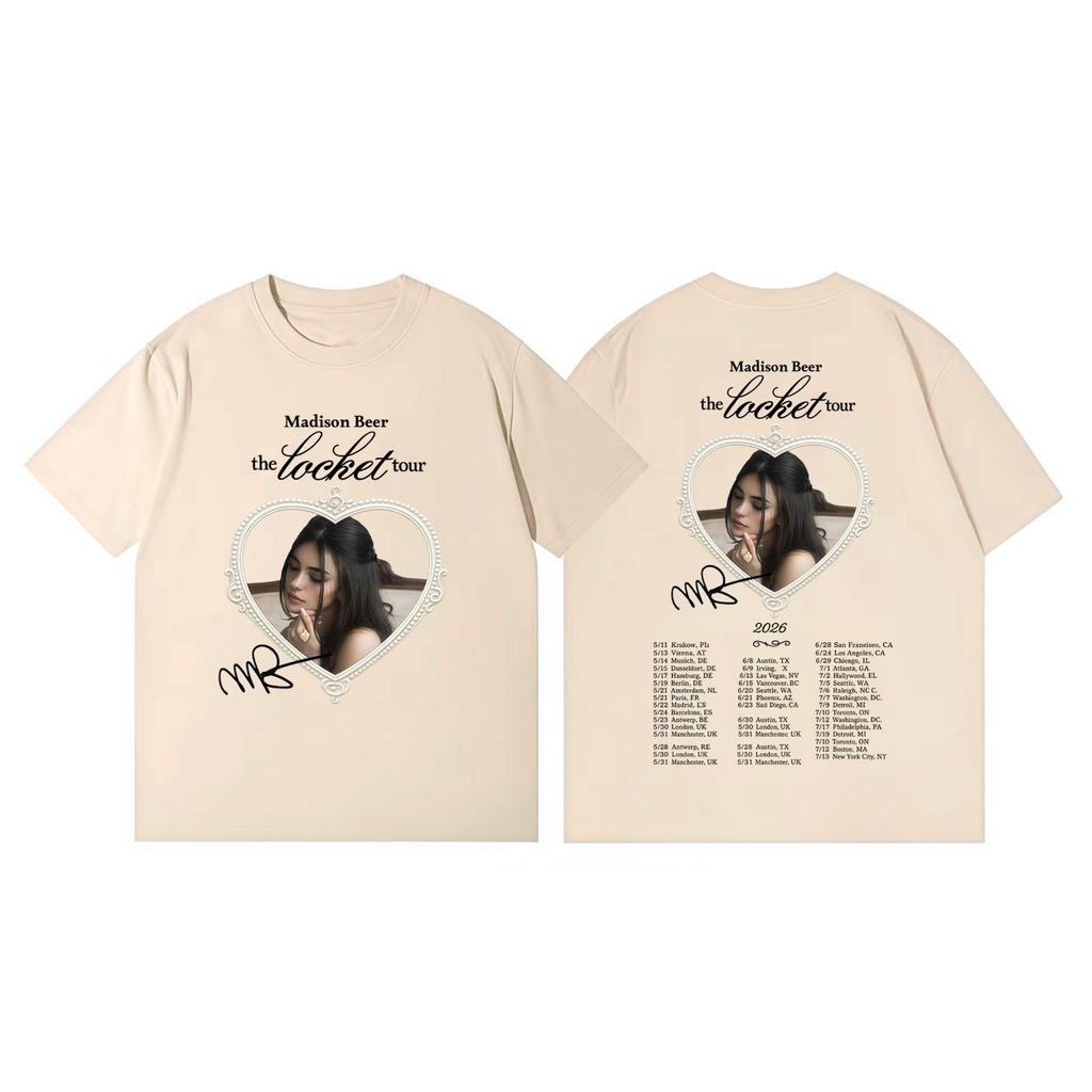 Madison Beer The Locket Tour 2026 Merch Tshirt Men Women Fashion Pop Music Short Sleeve T Shirt Summer Casual Loose Tshirts
