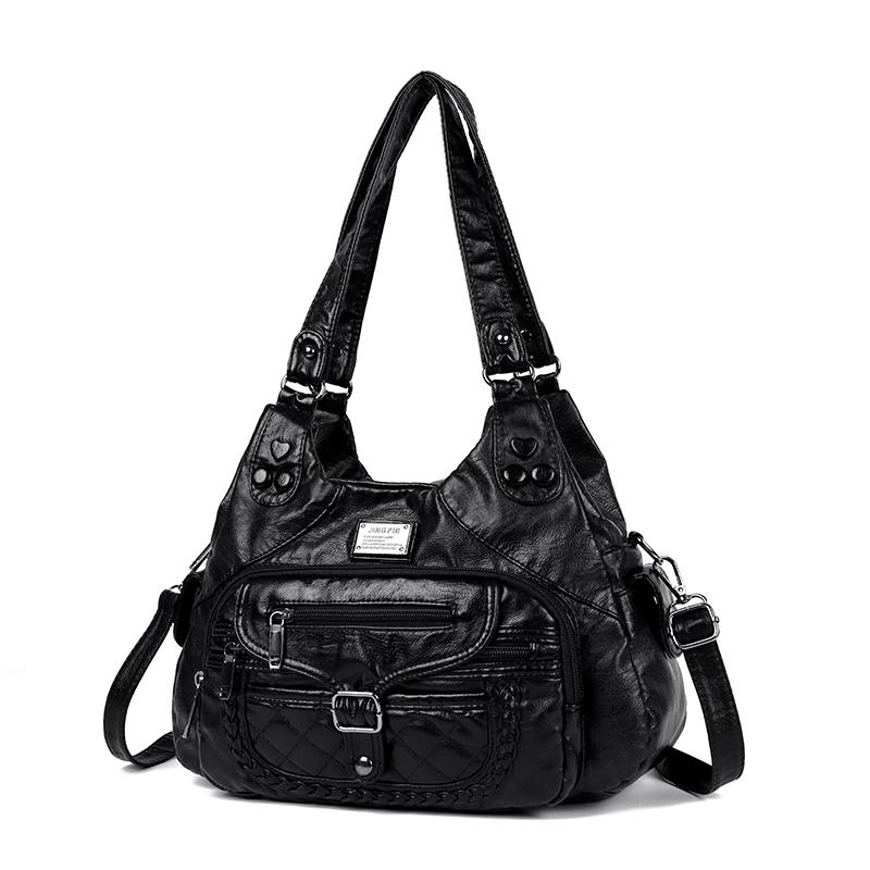 Geantă de umăr din piele moale pentru femei, geantă crossbody, geantă de mână de mare capacitate, geantă de mână pentru mamă