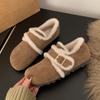 Women's Snow Boots Flats Suede Short Plush Shoes 2026 Fashion New Fur Cotton Shoes Winter Warm Cozy Ankle Boots Mujer Botas