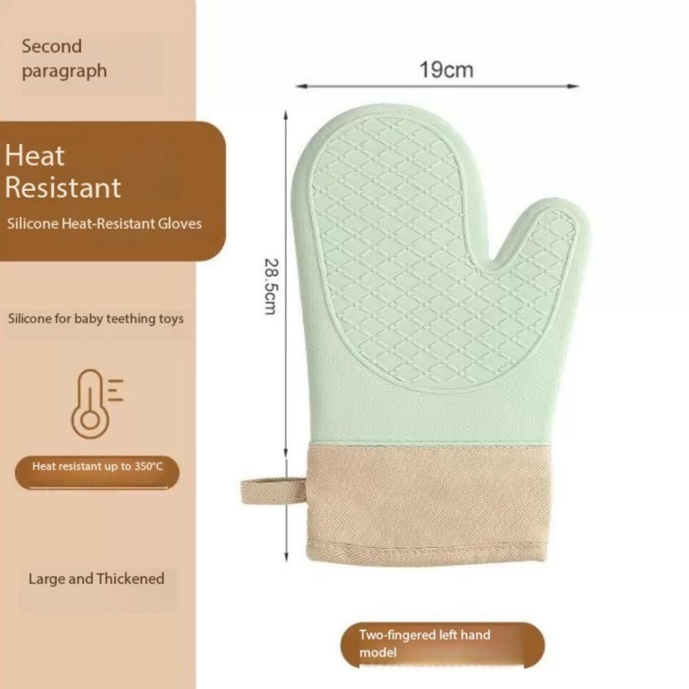 Single Heat-Resistant Glove Thickened Silicone Kitchen Oven Baking Glove High-Temperature Microwave-Safe Glove