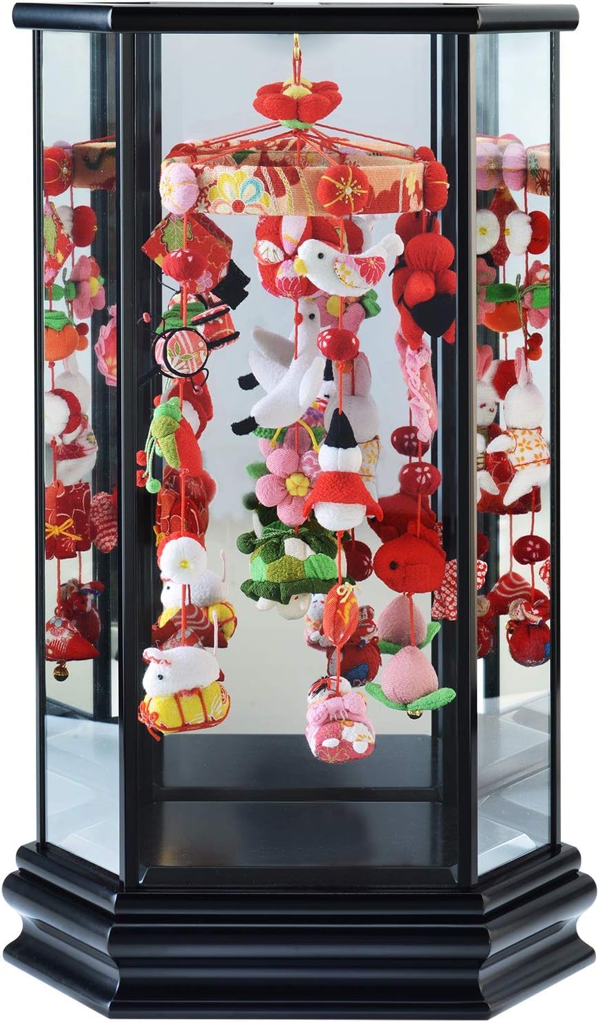 

Hanging Hina Dolls in a Hexagonal Himari Hikari Small Wide x Deep x 44cm Black Lacquer Case Case, - - Size, 25.5cm 17.5cm High, чорний