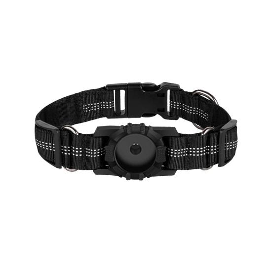 

Ошейник для домашних животных, водонепроницаемый светоотражающий GPS-ошейник для собак, регулируемый анти-потерянный ошейник для маленьких, средних и больших собак, защитный ошейник для Airtag M чёрный