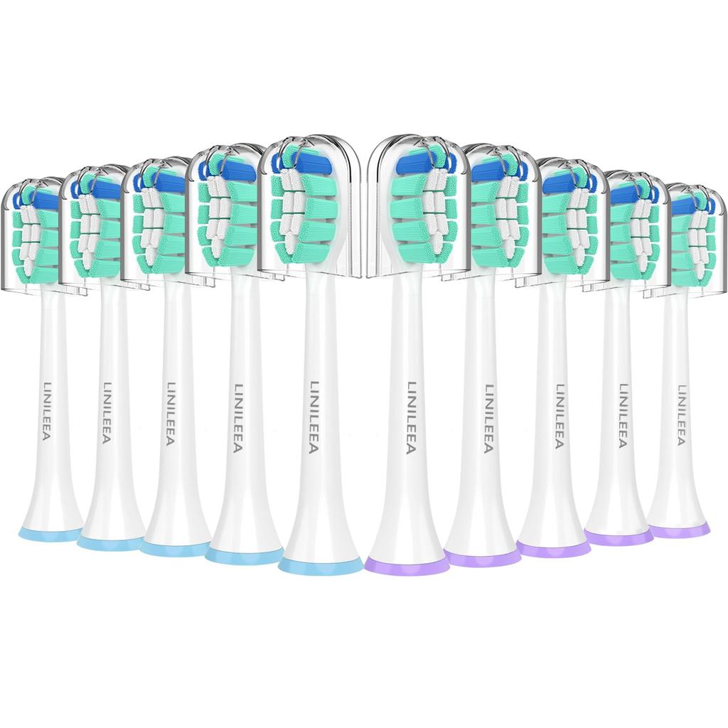 LINILEEA Electric Toothbrush Replacement Brush Sets for Philips Sonicare DiamondClean Series and 3100 Series Improved 10 Brush Sets [2025 Model]