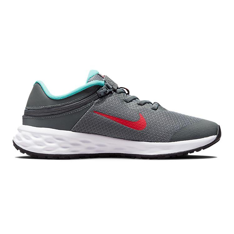 Nike Kids Revolution 6 FlyEase Smoke Grey Siren Red DD1113-006