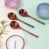 Japanese Style Spoon Solid Wood Tableware Log Wooden Spoon Portable Round Lipstick Handle Small Spoon