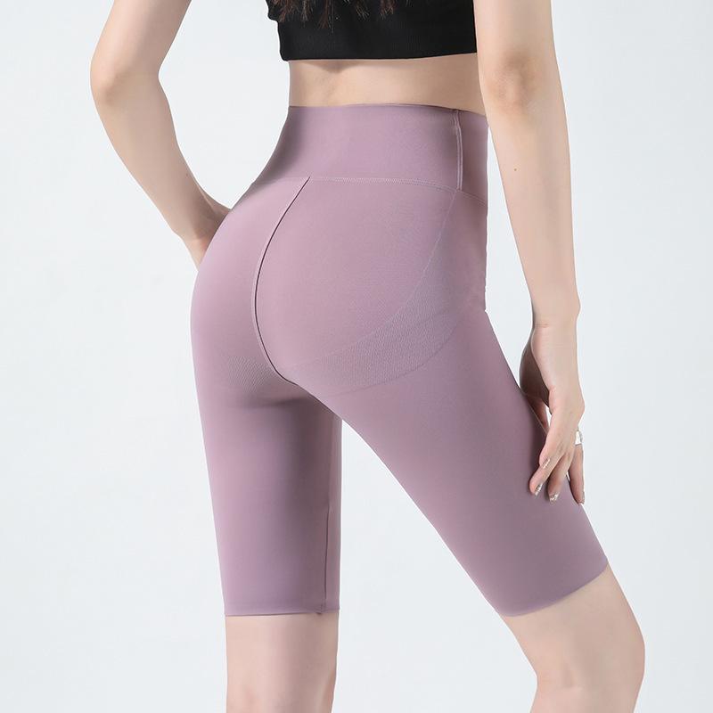 Double-Sided Tummy Control Shark Pants - Five-Pocket Hip Lift Cycling Leggings for Summer Yoga and Fitness