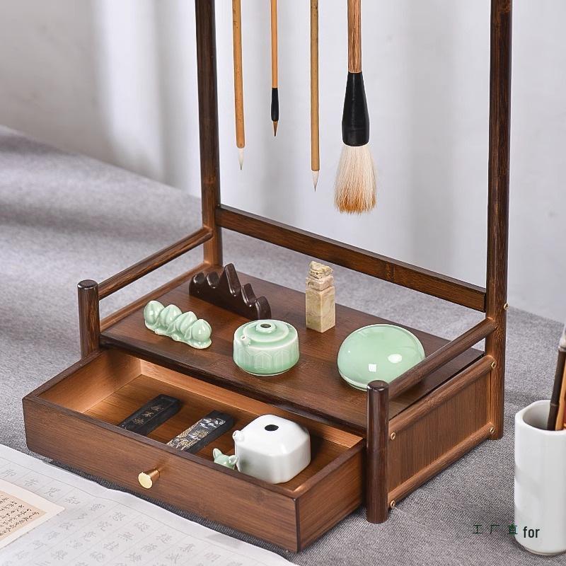 Retro Multifunctional Calligraphy Pen Holder & Brush Rack