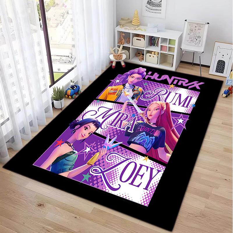 1PC KPop Demon Hunters Rug - Home Decoration Carpet For Living Room Bedroom Flooring Computer Chair Area Rug