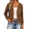 Cardigan maglione con stampa leopardata pigra Maillard 2026 e giacca corta invernale nuova rétro snellente