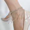 Elegant Rhinestone Tassel Anklet Sandals for Women - Crystal Jewelry Beach Accessories