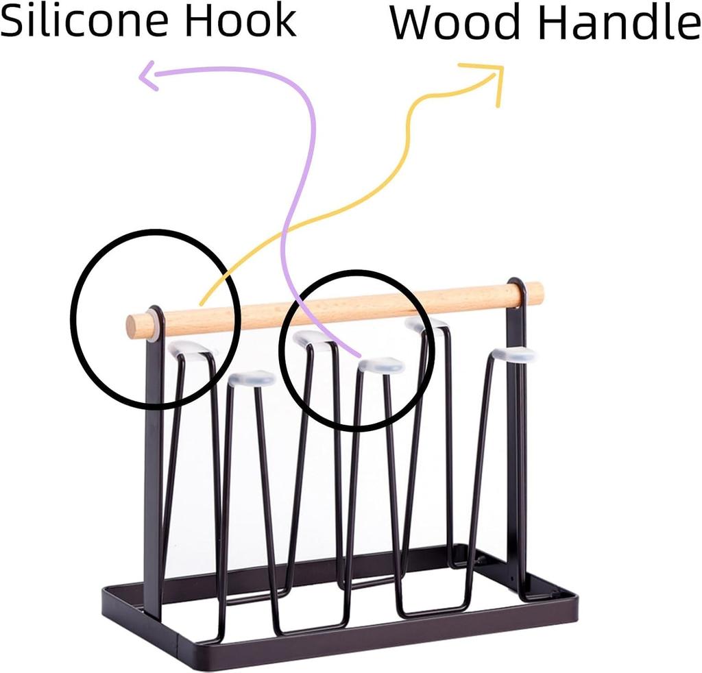 Simple And Stylish Glass Cup Organizer For Space Saving Cup Drying Rack Cup Holder Kitchen Mug