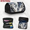 1pc Chinese Landscape Design Pencil Case Suitable for Schools, Offices & Travel - Double Layer Flip Cover with Multi-Compartment Storage Bag, Zipper C