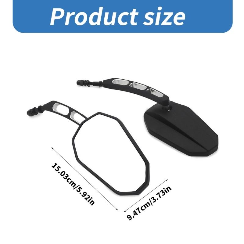 2Pcs Aluminum Rear View Glass Motorcycle Glass Replacement Rearview Glass Motorbike Accessories