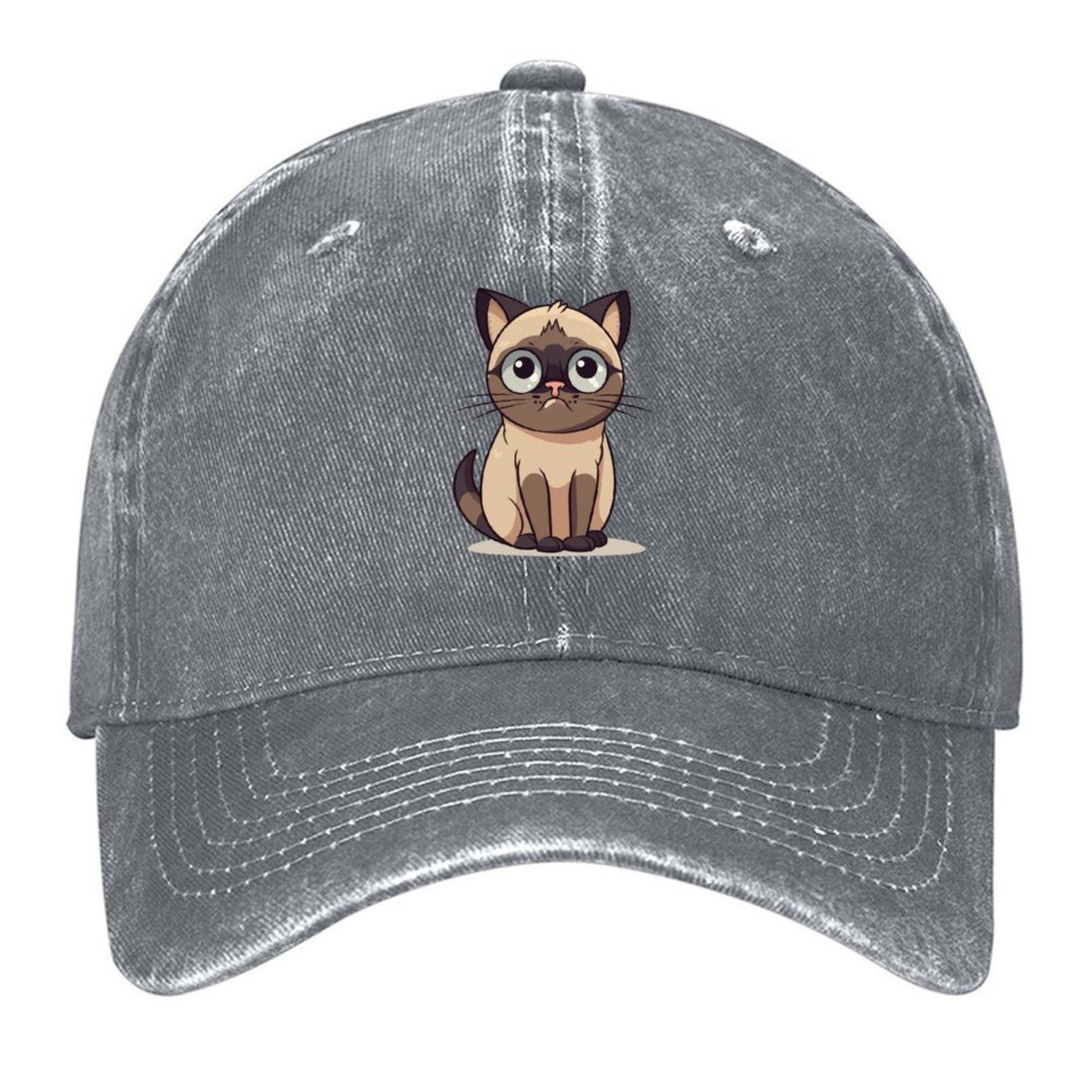 2026 Paranoid Siamese Cat, Cute Cat, Cartoon Cat, Ai Cat Baseball Cap Tactical Cap Fun Hats Hat Baseball Cap Female Men s