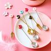 Stainless Steel Cute Donut Spoon Fork Ice Cream Cake Dessert Spoons Coffee Stirring Spoon Candy Cute Cartoon Teaspoon Tableware