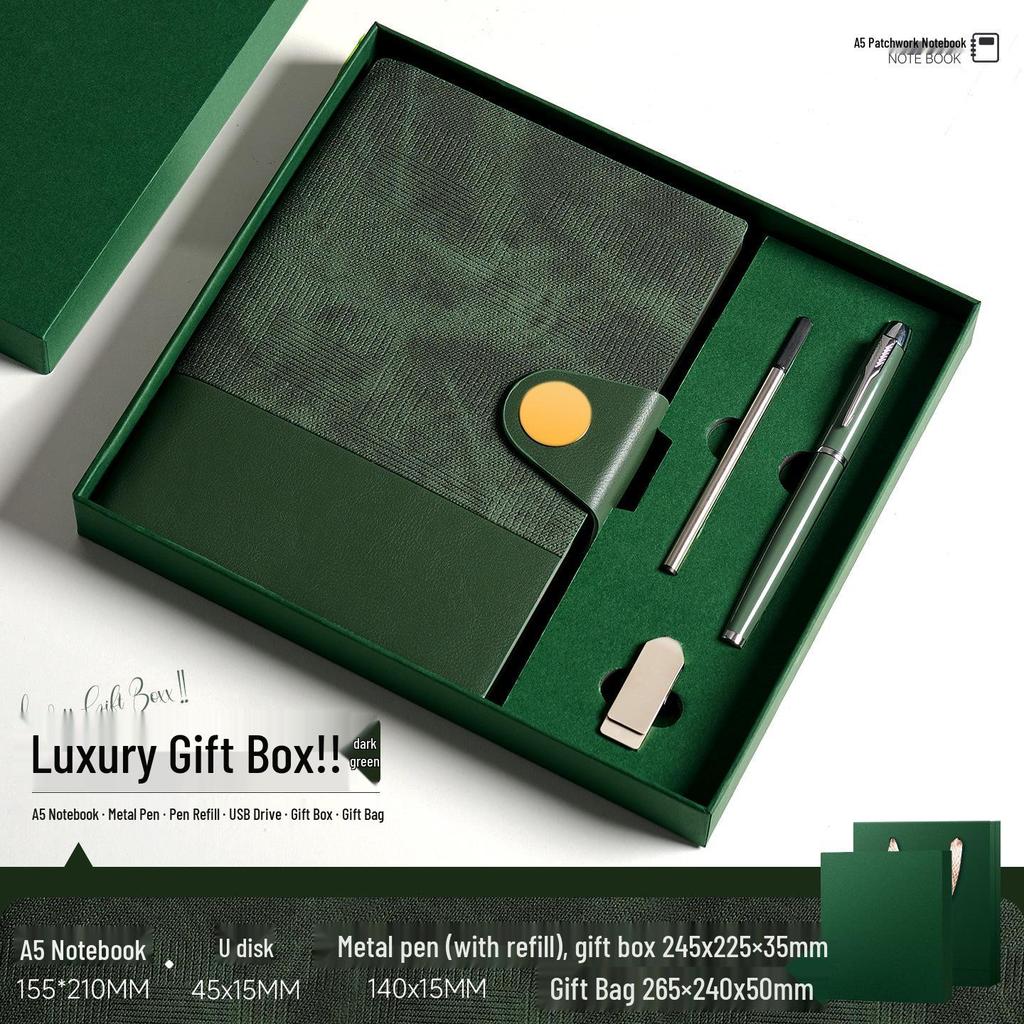 A5 Soft Leather Buckle Notebook: Customizable Diary Gift Set