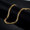 Punk Cuban Link Bracelet Necklace Set 6.5mm Gold Color Stainless Steel Chains for Men Women Dubai Fashion Party Jewelry Sets