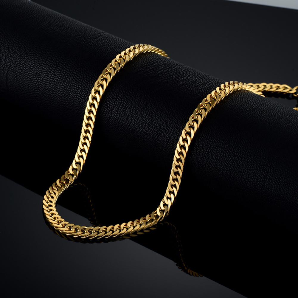 Punk Cuban Link Bracelet Necklace Set 6.5mm Gold Color Stainless Steel Chains for Men Women Dubai Fashion Party Jewelry Sets