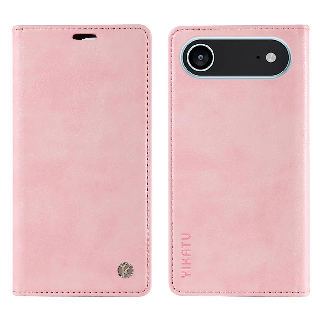 For iPhone 17 Air Wallet Case YIKATU YK-006 Magnetic Closure Leather Phone Cover Litchi Texture