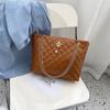 Fashion Versatile Quilted Embroidery Korean Style Crown Chain Simple Single Shoulder Crossbody Bag