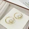 Electroplated Silver C-Shaped Faux Pearl Earrings - French Retro Light Luxury Studs for Women