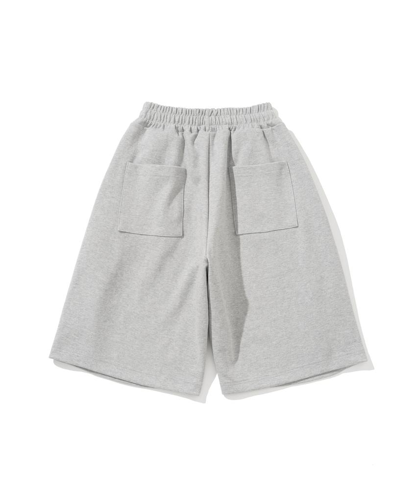 KNITTED Bermuda Training Half Pants Melange Grey