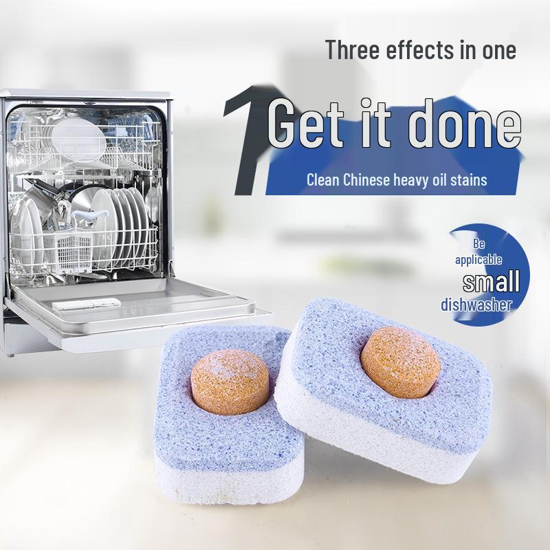Multi-functional Dishwasher Tablets: Effective Stain & Oil Removal with Light Detergent.