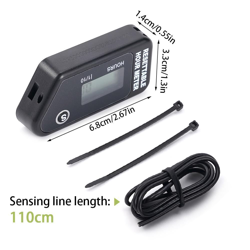 Timer Waterproof LCD Timer Counter Black / Red For Motorcycle/ATV/Powerboat/Law Mower Maintenance Reminder