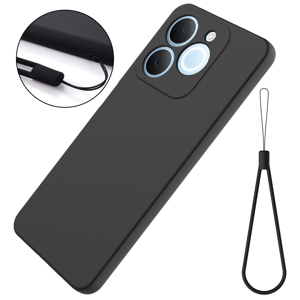 For Realme Narzo 80 Lite 4G/Realme Note 70 4G/Realme Note 70T 4G/Realme C71 4G (India) Liquid Silicone Case Phone Back Cover with Hand Strap