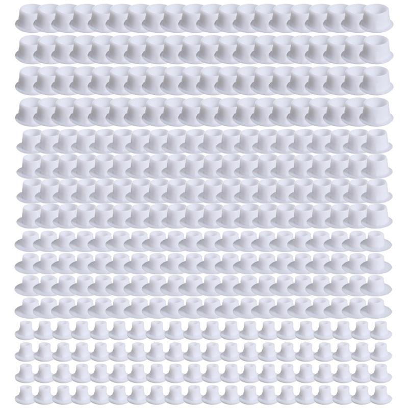 

320Pcs Furniture Hole Caps 4 Sizes Plastic Cabinet Hinge Hole Covers Decoration Cap Plastic Hole Plugs Screw Cover белый