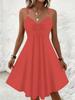 Cross-border Y2K Summer High Waist Eyelet Patchwork Camisole & Mini Skirt Set for Women - Solid Color, Sexy V-Neck, Sleeveless
