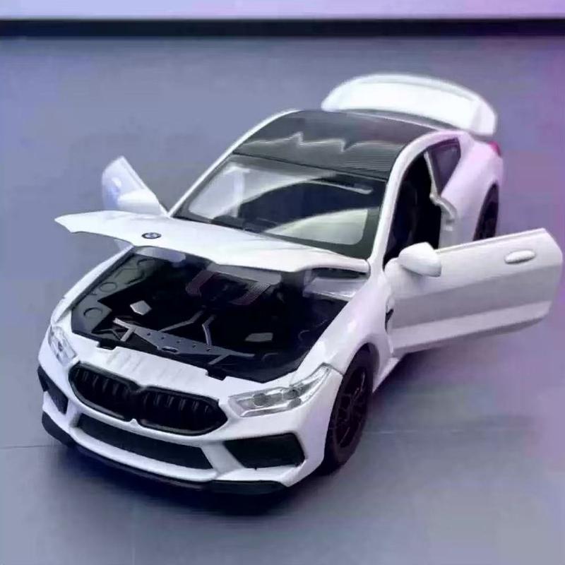 AAAON1 1:32 BMW M8 Supercar Alloy Diecasts & Toy Vehicles Metal Toy Car Model Sound and Light Collection Kids Toy H23